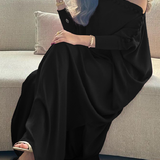 Vestidos Maxis Sólidos de Color con Botones Sueltos H-Line