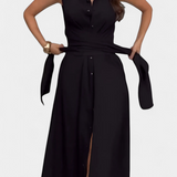 Vestido Camisa Meryl con Botones y Cinturón Ajustable