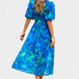 Vestido Midi Floral Georgina con Escote en V