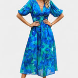 Vestido Midi Floral Georgina con Escote en V