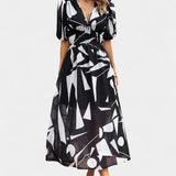 Vestido Midi Floral Georgina con Escote en V