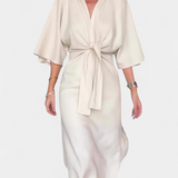 Vestido Casual Ainhoa con Nudo Frontal y Escote en V