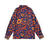 Blusas y Camisas de Manga Larga con Botones y Estampado de Flores