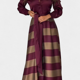Vestido Camisero Largo a Rayas Nessia con Cinturón