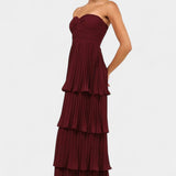 Vestido de Volantes de Junio con Escote en Forma de Corazón y Silueta en Capas