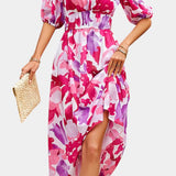 Vestido Midi Floral Georgina con Escote en V