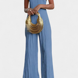 Conjunto Pilarica con Top Halter Asimétrico y Pantalones Fluidos