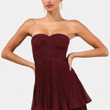 Vestido de Volantes de Junio con Escote en Forma de Corazón y Silueta en Capas