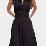 Vestido Camisa Meryl con Botones y Cinturón Ajustable