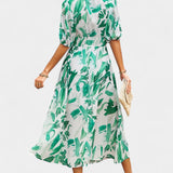 Vestido Midi Floral Georgina con Escote en V