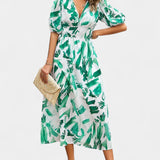 Vestido Midi Floral Georgina con Escote en V