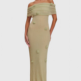 Vestido Maxi de Punto Off-Shoulder Barbara