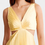 Vestido Sin Mangas Selena con Corte Lateral y Detalle Torcido