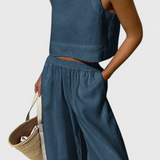 Conjunto Avelina Minimalista en Algodón y Lino Livianos