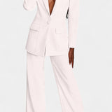 Conjunto de Blazer Ajustado y Pantalones de Pierna Ancha Marnie