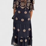 Vestido de Malla Elegante de Verano Cathy con Diseño Hueco y Corte Fluido