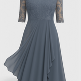 Vestido Midi Abby con Bordado en Cuello Ilusorio