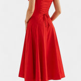 Vestido Midi A-Line Flora con Corsé