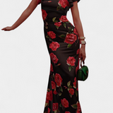 Vestido Qipao con Patrón de Rosas Elegantes Mayra