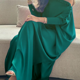 Vestidos Maxis Sólidos de Color con Botones Sueltos H-Line