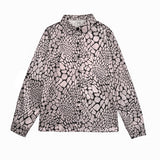 Blusas y Camisas de Manga Larga Sueltas con Botones, Color Contraste, Estampado de Serpiente