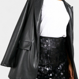 Falda Mini Veena con Lentejuelas en Negro, Dorado o Plateado