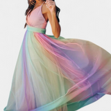 Vestido de Rayas Multicolor Gretchen con Escote en V