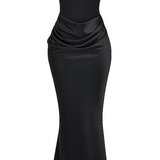 Vestido Maxi Drapado Corset Sin Tirantes Emily