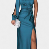 Vestido Asimétrico Drapado de Un Hombro Charlotte