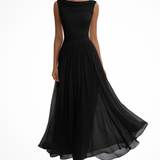 Vivienne | Vestido Midi de Invitada de Boda con Pliegues y Drapado para Mujeres