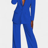 Conjunto de Blazer Ajustado y Pantalones de Pierna Ancha Marnie