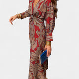 Vestido Maxi Elara con Escote en V y Nudo Frontal