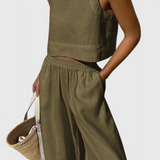 Conjunto Avelina Minimalista en Algodón y Lino Livianos