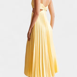 Vestido Sin Mangas Selena con Corte Lateral y Detalle Torcido