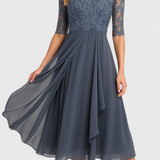 Vestido Midi Abby con Bordado en Cuello Ilusorio