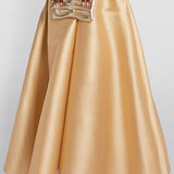 Vestidos Maxi de Color Sólido con Pliegues y Cintura Alta en A
