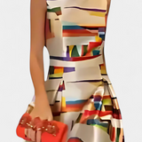 Vestido Zara con Espalda Expuesta y Estampado Artístico
