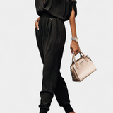 Mono Casual Solene con Diseño Off-the-Shoulder y Escote en V