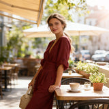 Mono mujer elegante escote V – mono pantalón ancho cintura alta