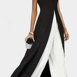Conjunto Elegante Bicolor Sin Mangas Alicia con Pantalones Anchos