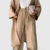Conjunto Relajado de Dos Piezas Caspian con Kimono Largo