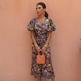 Vestido primavera mujer escote V con mangas abullonadas – estilo elegante femenino