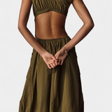 Vestido Midi Katana con dobladillo burbuja y corsé ajustado