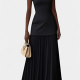 Vestido de Noche Maxi Silvana en Chiffon con Pliegues