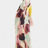 Vestido Maxi de Acuarela Dana con Frente Torcido