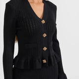 Conjunto de Vestido Midi de Punto Refinado Prudence con Top Abotonado