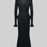 Conjunto de Vestido Midi de Punto Refinado Prudence con Top Abotonado