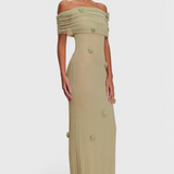 Vestido Maxi de Punto Off-Shoulder Barbara