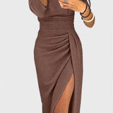 Vestido Maxi Off-Shoulder Alexa con Sutil Abertura