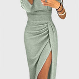 Vestido Maxi Off-Shoulder Alexa con Sutil Abertura
